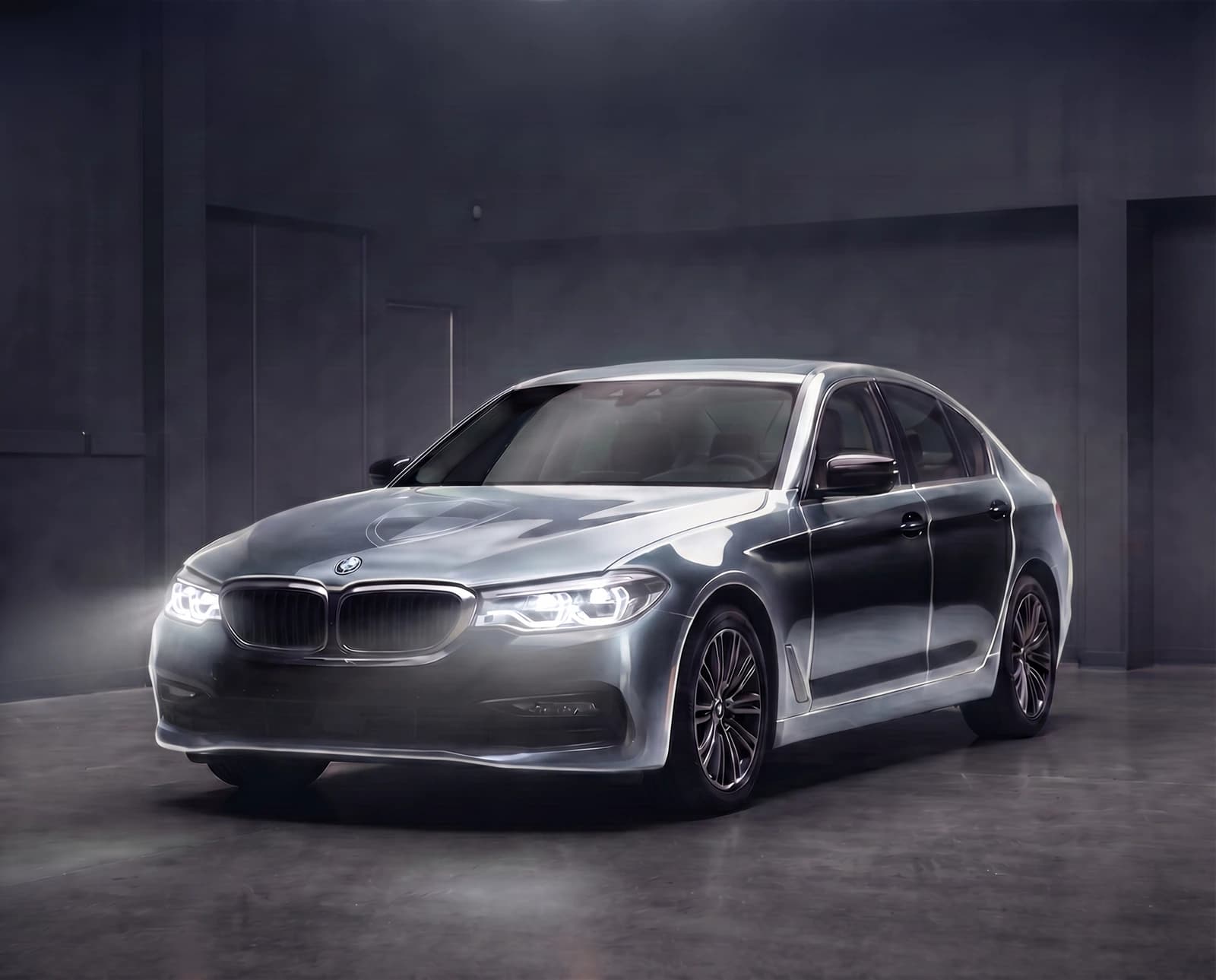 BMW после работы по фарам — яркий светодиодный свет